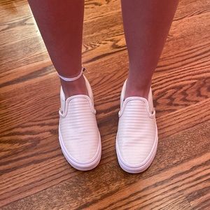 Cream leather vans size 3.5 men’s or 5 women’s